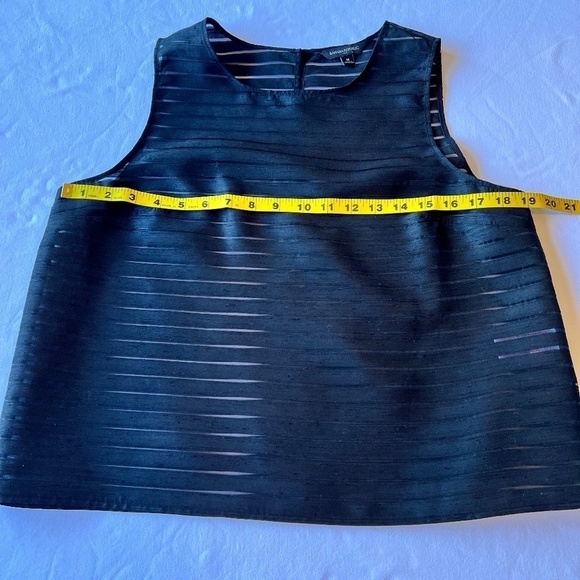 Banana Republic striped solid and sheer black top - Picture 4 of 10